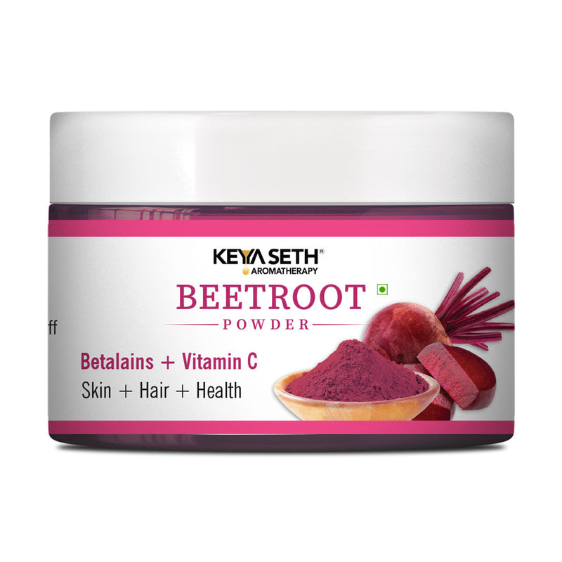 Beetroot Powder with Betalains & Vitamin C for Glowing Skin, Moisturizing, Anti-Aging, Natural Hair Color, Dandruff Control & Immunity Boost - Keya Seth Aromatherapy