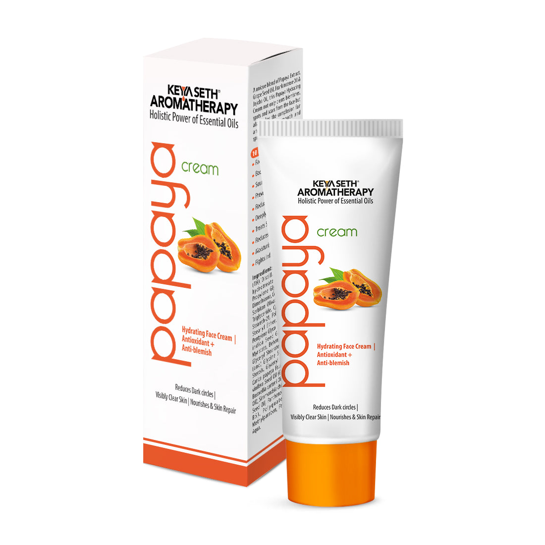 Papaya Cream, Papaya Extract & Vit B5 Enriched, Brightening, Glowing & Anti Blemish - Removes Pigmentation & Dark Spots, Nourishes & Hydrating Cream For Men/Women - Keya Seth Aromatherapy