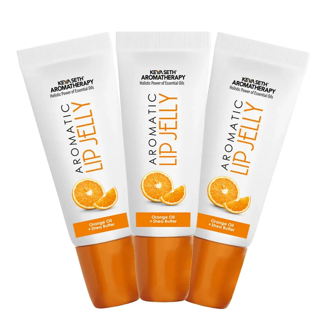 Free Aromatic Lip Jelly Orange, Enriched with Orange Oil (Vitamin C) & Shea Butter, Tinted Lip Balm, Brightening and Moisturizing Dark Lips for Men and Women 10ml - Keya Seth Aromatherapy