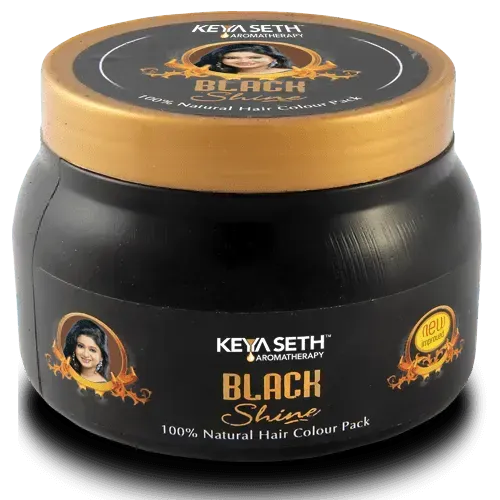 Black Shine Hair Pack Natural Hair Colour, Dye with Ayurvedic Herbs, Men & Women - Keya Seth Aromatherapy