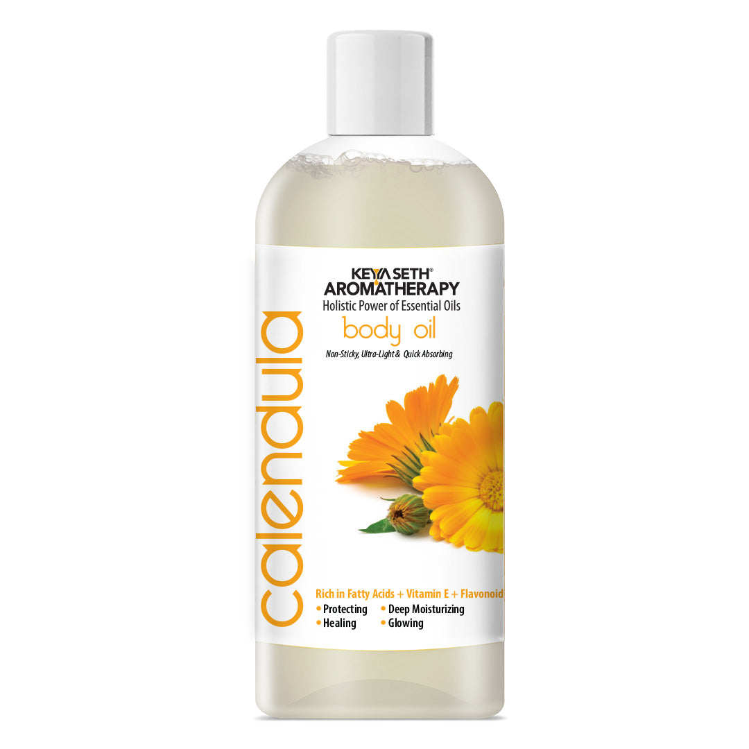 Calendula Body Oil - Protecting, Healing, Deep Moisturizing For Glowing Skin - Keya Seth Aromatherapy