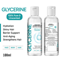 100% Pure & Unscented Glycerine for Face, Body & Hair – Deep Hydration, Moisturizing & Skin Barrier Support - Keya Seth Aromatherapy