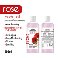 Rose Body Oil - Deep Moisturising, Anti-Ageing, Soothing For Glowing Skin; Non-Sticky, Quick-Absorbing - Keya Seth Aromatherapy