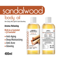 Sandalwood Body Oil - Anti-Ageing, Anti-Acne, Deep Moisturising For Glowing Skin; Non-Sticky, Quick-Absorbing - Keya Seth Aromatherapy