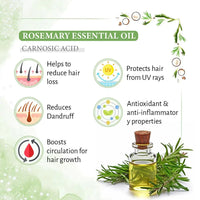 Rosemary Tea Tree Coconut Hair Growth Serum, Biotin Caffeine Vitamin E B5, Blocks DHT, Hair fall Control, Dandruff Soothing, Essential Oil