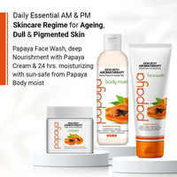 Papaya Skin Care Essential Kit, Brightening & Glowing Skin, Papaya Face Wash + Papaya Cream + Papaya Body Moisturizer, Enriched with Papaya Extract - Keya Seth Aromatherapy