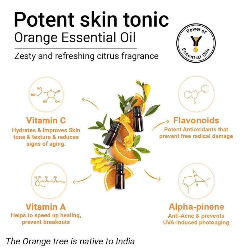 Orange Hydrating Toner, Vitamin C Enriched, Brightening, Rejuvenating, Refreshing, Soothing & Detox for All Skin Types, Orange Essential Oil