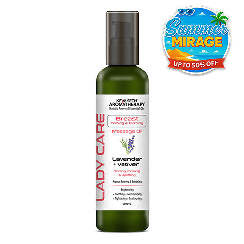 Lady Care Breast Toning & Firming Massage Oil,Toning, Firming & Uplifting, Lavender & Vetiver - Keya Seth Aromatherapy