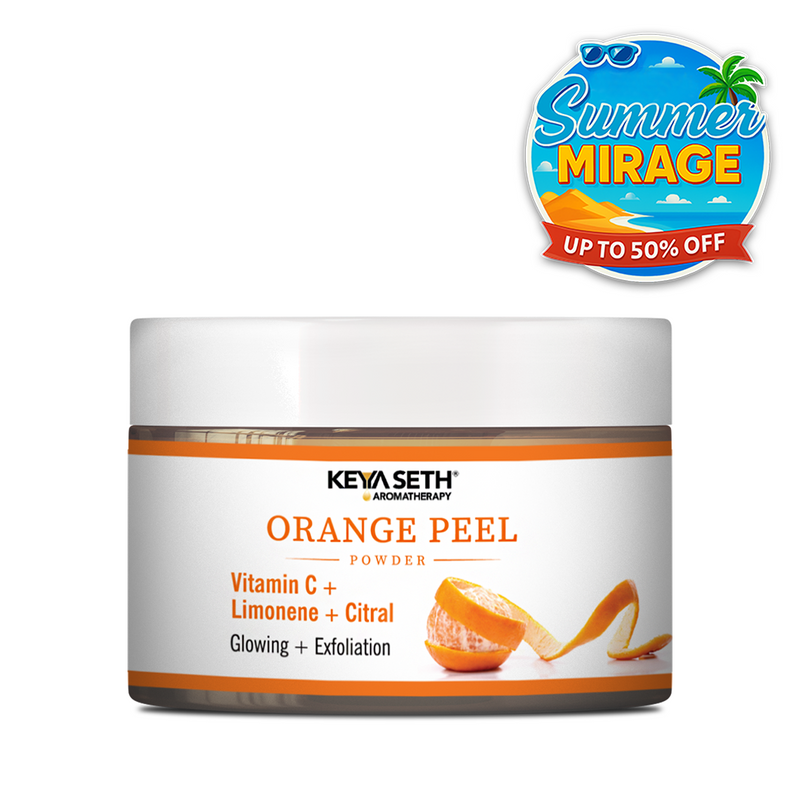 Orange Peel Powder Vitamin C Face Pack for Women & Men, Glowing Skin Exfoliation - Keya Seth Aromatherapy