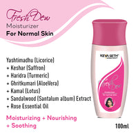 Fresh Dew Daily Face Moisturizer Quick Absorbing Non-Sticky, Flawless Skin Lotion for Normal Skin Enriched with Essential Oil - Keya Seth Aromatherapy