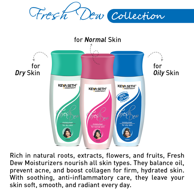 Fresh Dew Daily Face Moisturizer Oily Free Quick Absorbing Non-Sticky, Flawless skin Lotion for Oily Skin - Keya Seth Aromatherapy