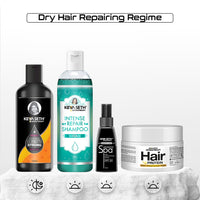 Dry Hair Repair Kit: Rosemary & Tea Tree Oil, Pro-Vitamin B5 & Geranium Shampoo, Avocado Butter & Keratin Protein Mask, and Essential Oil Serum for Deep Nourishment, Strength & Frizz Control - Keya Seth Aromatherapy