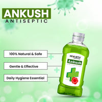 Ankush Ayurvedic Antiseptic Liquid, No Burning Sensation for First Aid & Personal Hygiene, Enriched with Neem, Tulsi, Lavender & Rose Essential Oil