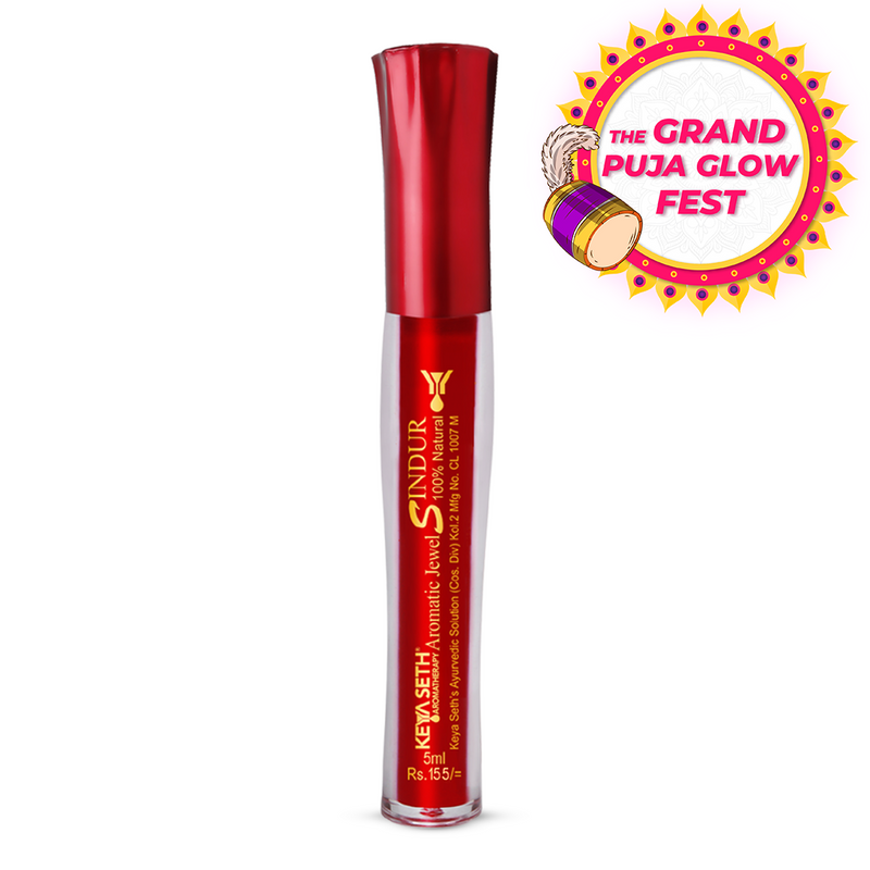 Aromatic 100% Natural Liquid Sindoor (Maroon) - Long lasting & Waterproof with Floral Pigment - Keya Seth Aromatherapy