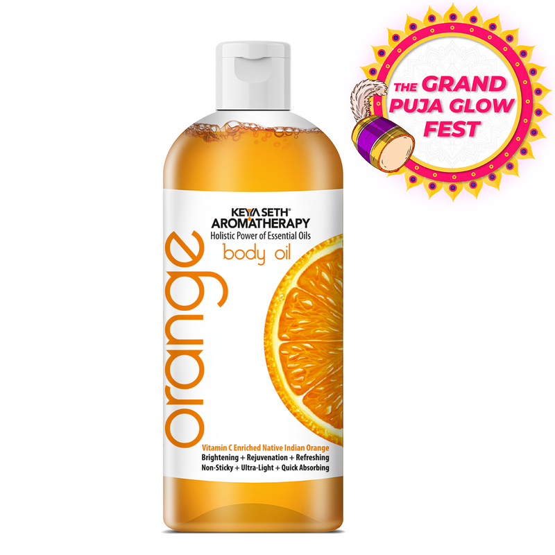 Orange Body Oil, Vitamin C Enriched, Brightening, Rejuvenating & Refreshing - Keya Seth Aromatherapy