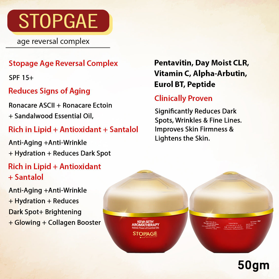 Stopage-Age Reversal Treatment-Control Wrinkles, Rejuvenating, Night Cream for Glowing & Youthful Looking Complexing  with  Goodness of Essential Oil