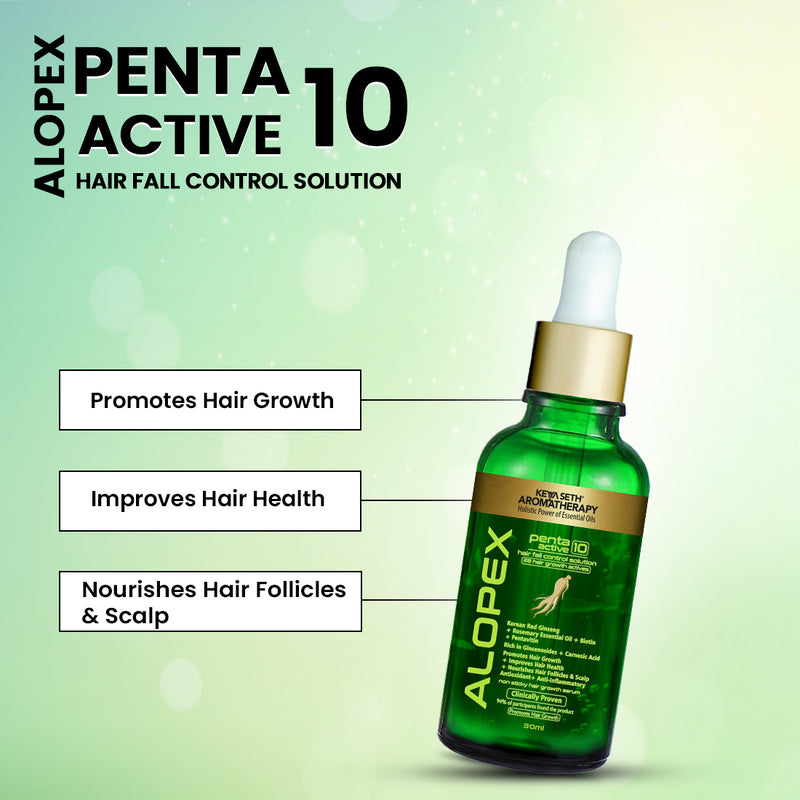 Alopex Penta Active 10, Solution for New Hair Growth & Hair Fall Control, Enriched with Korean Red Ginseng, Biotin & Vitamin E (Clinically Proven)