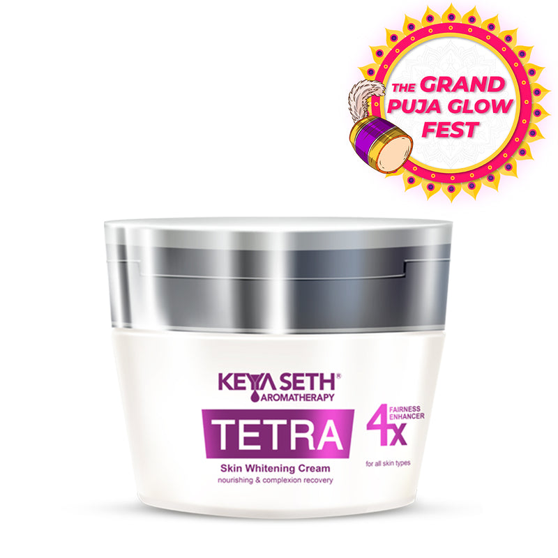 Tetra Skin Whitening Cream, Alpha Arbutin, Niacinamide, Vitamin C, Daisy Extract & Neroli for Radiant Glow & Luminous Complexion, Age Spots & Melasma - Keya Seth Aromatherapy