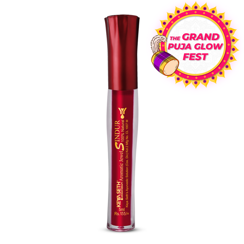 Aromatic 100% Natural Liquid Sindoor (Red) - Long lasting & Waterproof with Floral Pigment - Keya Seth Aromatherapy