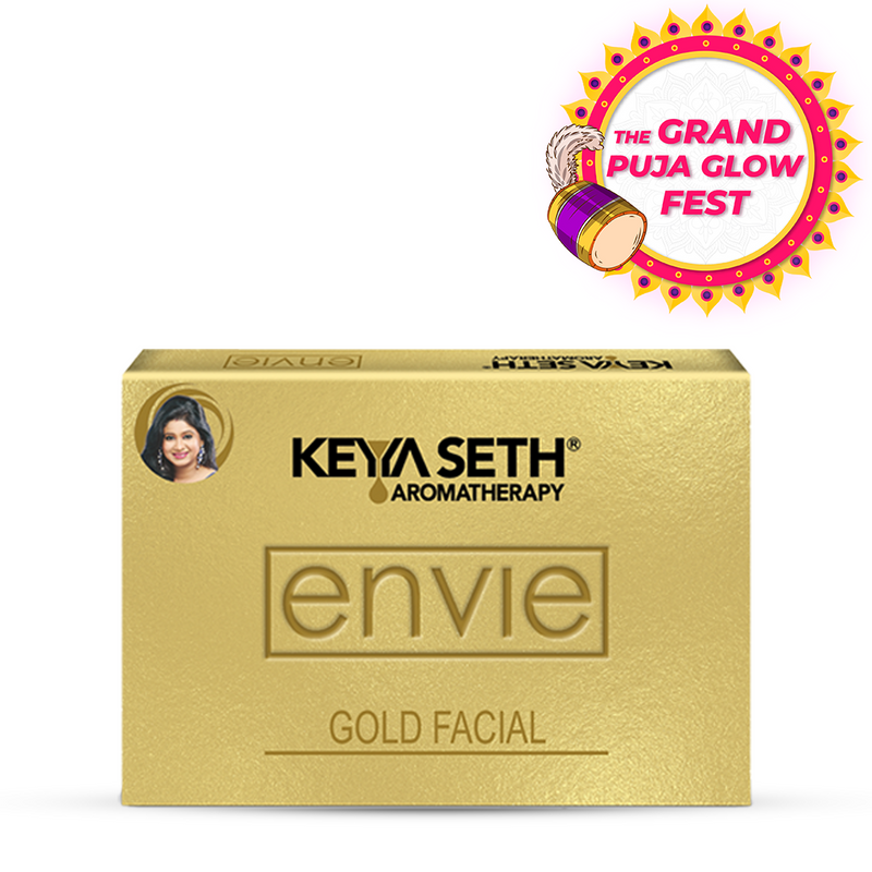 Envie Gold Facial Kit- White & Bright, Instant Radiance Shine & Youthful Glow for Women All Skin Types - Keya Seth Aromatherapy