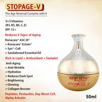Stopage V – Anti Ageing Treatment- Vitamins B2, B3(Niacinamide), B5, C, E, Hyaluronic Acid, Alpha Arbutin, Anti Ageing Night Cream For Men & Women - Keya Seth Aromatherapy