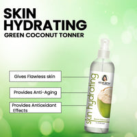 Skin Hydrating Green Coconut Toner, Combination & Dry Skin, Soothing, Antioxidants, Intense Moisture, Coconut Water Extract