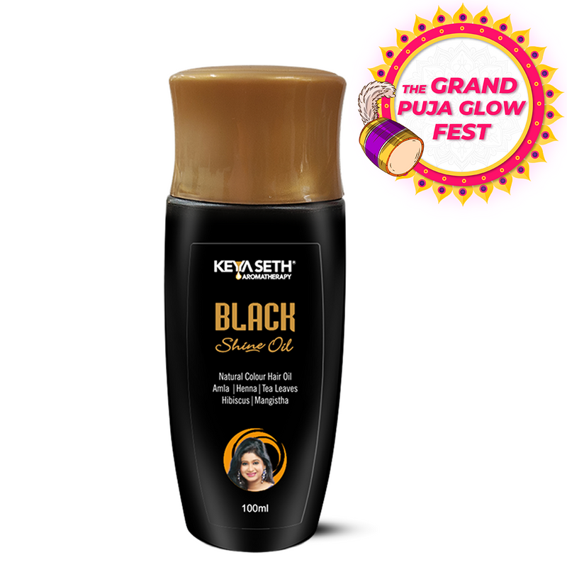 Black Shine Oil-Natural Hair Colour Gel-Based Dye for Grey Coverage, Men & Women - Keya Seth Aromatherapy
