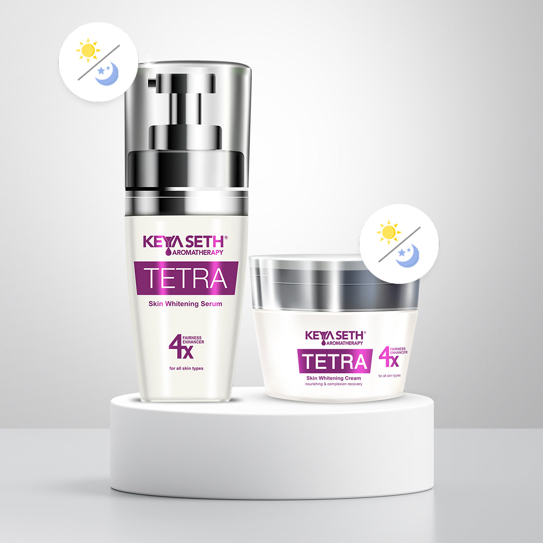 Tetra Skin Whitening Cream, Alpha Arbutin, Niacinamide, Vitamin C, Daisy Extract & Neroli for Radiant Glow & Luminous Complexion, Age Spots & Melasma - Keya Seth Aromatherapy