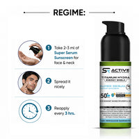 SR Active, Titanium Hydra Energy Shield Sports Mineral Super Serum Sunscreen SPF50 PA+++, 16-in-1 Watery Emulsion, Water-Resistant 180min - Keya Seth Aromatherapy