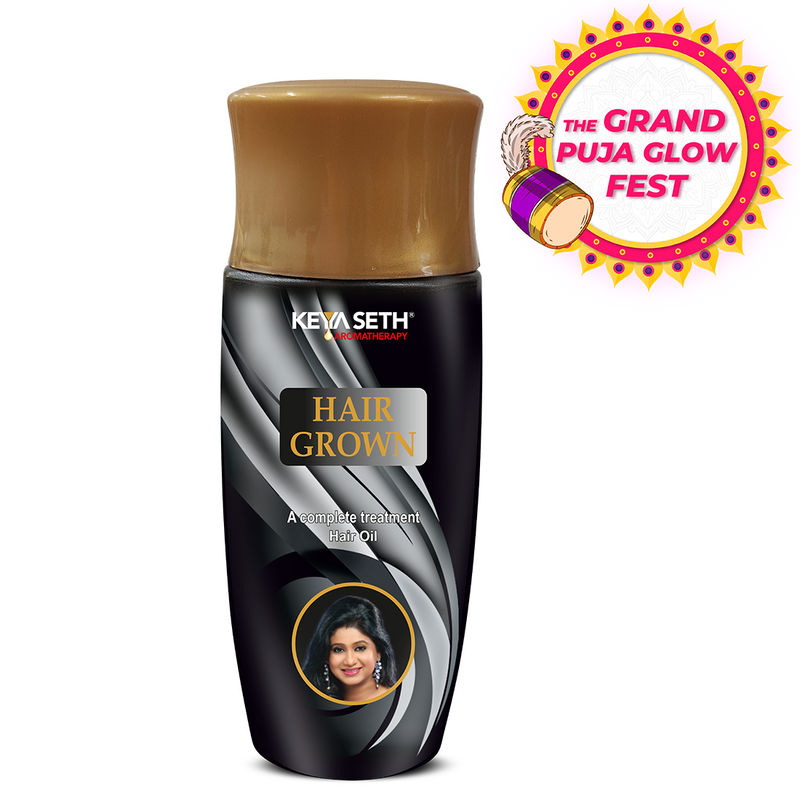 Hair Grown Oil with Bhringraj, - Reduce Hair Fall & Grows Hair for Strong, Thicker, Darker & Shiny Hair with Methi & Amla for Men & Women. - Keya Seth Aromatherapy