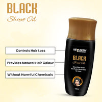 Black Shine Oil, Natural Hair Color for Gray & White Hair with Essential Oil & Herbs Extract for Men & Women- Ammonia Free, Hydrogen Peroxide Free