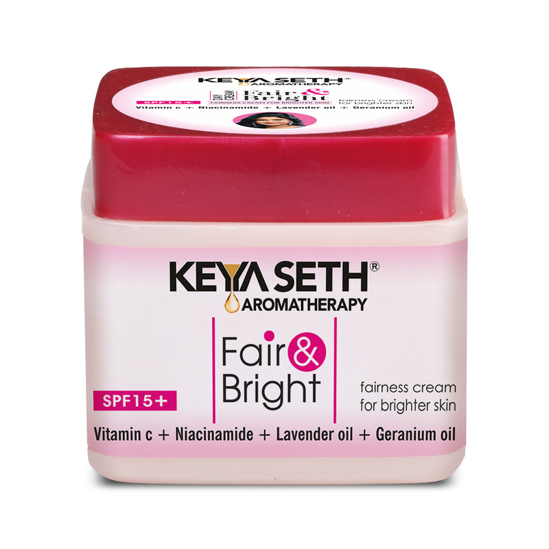 Fair & Bright Day Cream SP15+, Skin Brightening & Whitening, with Vitamin C, B3 & B6 Moisturizer with Lavender & Geranium Essential Oil - Keya Seth Aromatherapy