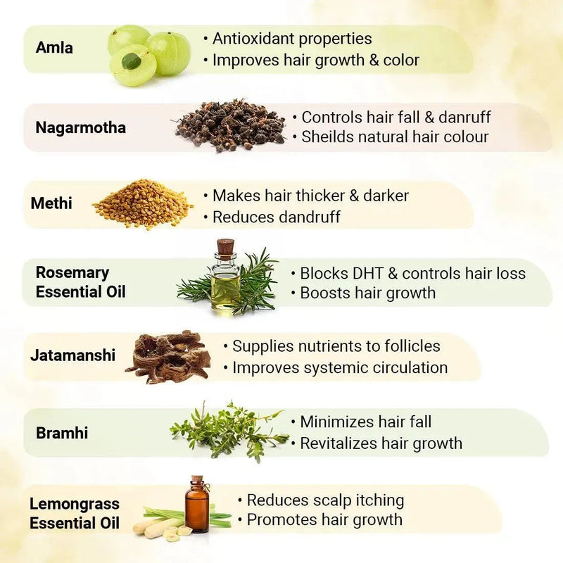 भृंगराज के साथ बाल उगाने वाला तेल - पुरुषों और महिलाओं के लिए मेथी और आंवला के साथ बालों का झड़ना कम करता है और मजबूत, घने, गहरे और चमकदार बालों के लिए बाल बढ़ाता है।