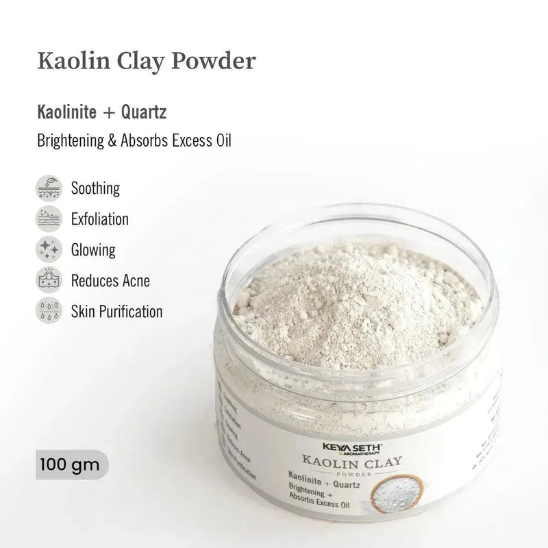 Kaolin Clay Powder Face Pack For Women & Men, Brightening + Absorbs Excess Oil