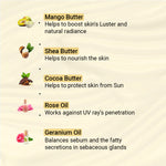 Lab Fresh Mango Body Butter Enriched with Rose & Geranium Oil for Long Last Moisturization & Nourishment for Men & Women All Skin Types