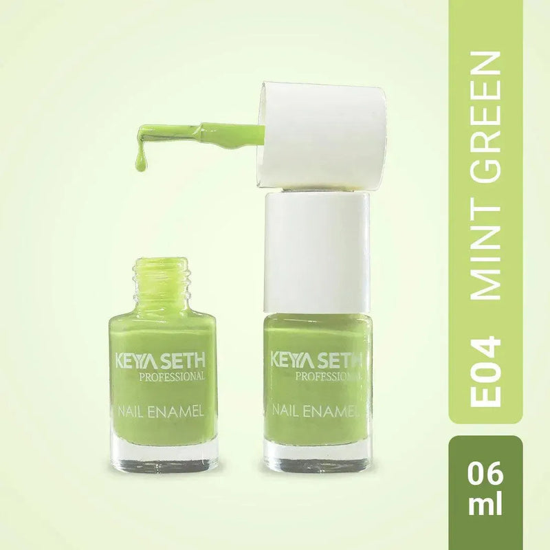 Crimson + Mint Green Long Wear Nail Enamel Enriched with Vitamin E & Argan Oil, Nail Polish, Nail Care, Keya Seth Aromatherapy