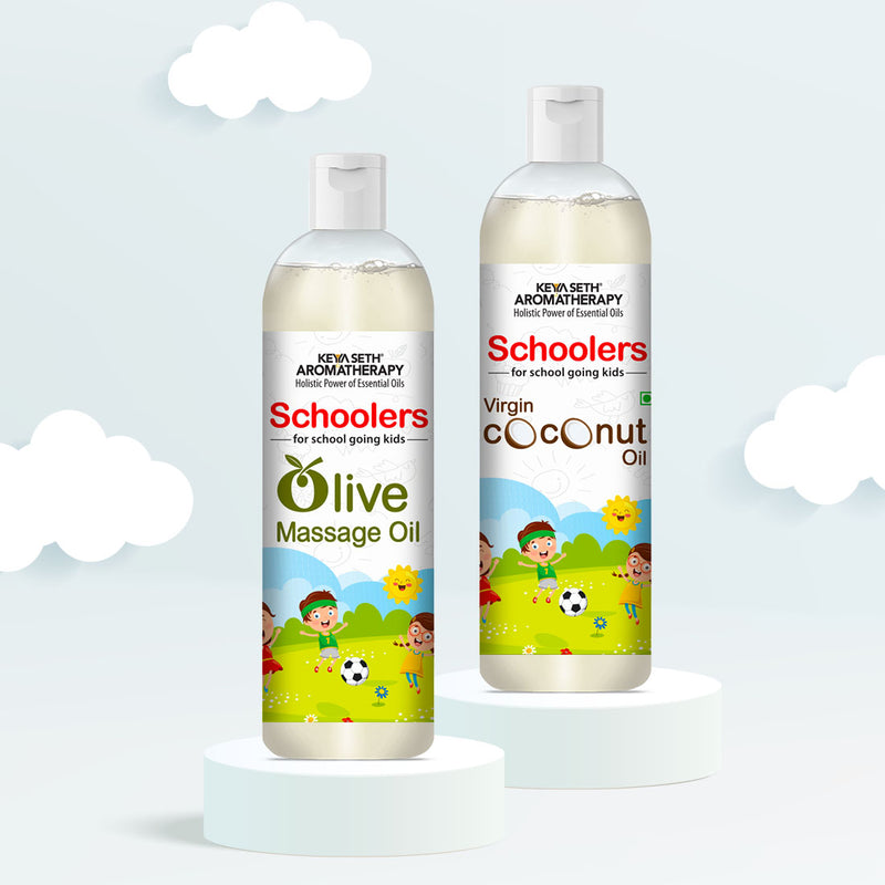 Schoolers Olive Kids & Baby Massage Oil – Soft, Non-Sticky, Light-weight & Quick-Absorbing Skin & Hair Nourishment
