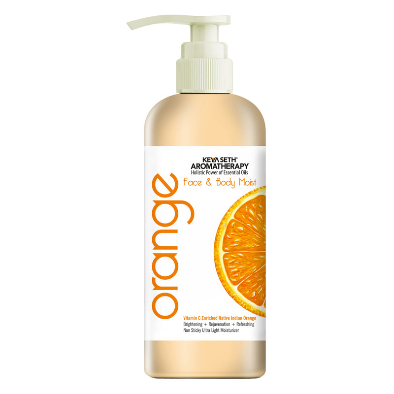 Orange Face & Body Moist,Vitamin C Enriched,Brightening, Rejuvenating, Refreshing - Keya Seth Aromatherapy