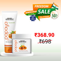 Papaya Facewash & Cream Combo kit for Brightening, Glowing & Blemish-free Skin- Removes Pigmentation & Dark Spots, Nourishes & Hydrating For Men/Women - Keya Seth Aromatherapy