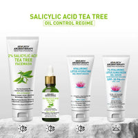 Complete Acne Solution Kit: 2% Salicylic Acid Tea Tree Oil Facewash & Serum with BHA, Terpineol, Ichthyol Pale, Hyaluronic Acid, and Vitamin E for Acne, Pores, and Blemish Control