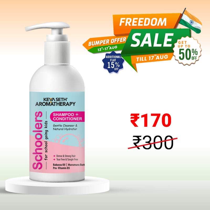 Schoolers Kids Shampoo & Conditioner for Soft & Shining Hair. No sulfate & paraben - Keya Seth Aromatherapy
