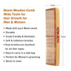 Handmade Neem Wooden Comb for Women Detangling, Anti-Static, Frizz Control, Hair Growth, Suitable for All Hair Types Dual Tooth & Large Size Wide Tooth with Handles Combo - Keya Seth Aromatherapy