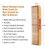 Handmade Neem Wooden Comb for Women Detangling, Promotes Hair Growth, Frizz Control, Perfect for Hair Partition, Suitable for All Hair Types, Dual tooth & Tail Comb Combo - Keya Seth Aromatherapy