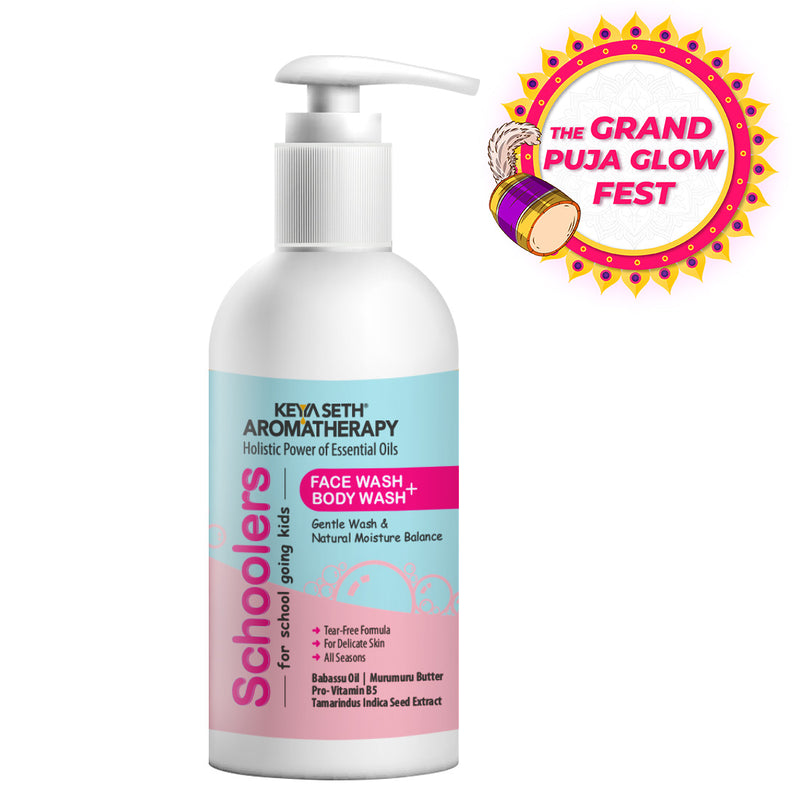Schoolers Face & Body wash with No Harmful Chemical Deeply Nourishing Wash for Kids, Hypoallergenic, Paraben & Sulfates Free - Keya Seth Aromatherapy