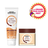 Oxy De Tan Clay Foaming Facewash & Face Pack Combo Infused with Clove & Camphor Oil, Removes Tan & Dead Skin Cells SLS & Paraben Free No Ammonia & Bleach - Keya Seth Aromatherapy