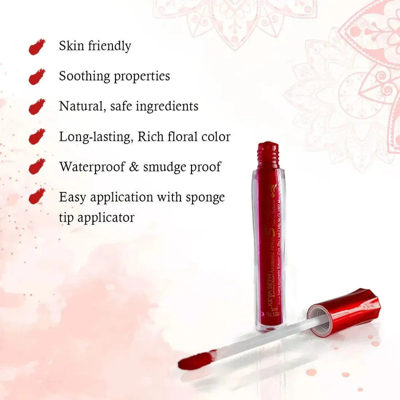 Aromatic 100% Natural Liquid Sindoor (Maroon) - Long lasting & Waterproof with Floral Pigment - Keya Seth Aromatherapy