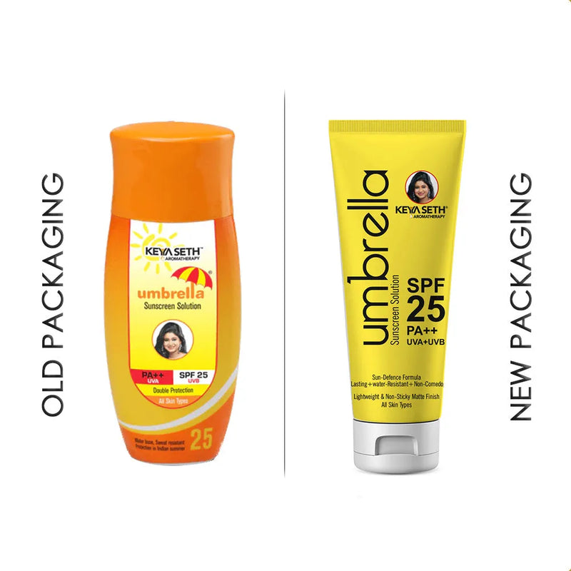 Umbrella Sunscreen Solution SPF 25 with PA+++ UV Protection, Sweat Resistant Formula Oil Control Enriched with Pure Essential Oil wheatgerm & Almond