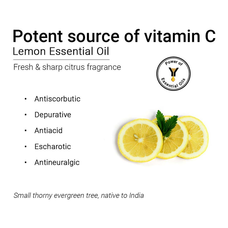 Lemon Essential Oil, Therapeutic, Pure & Natural, Vitamin C, Skin Brightening, Weight Loss, Boosts Immunity  10ml