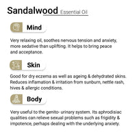 Sandalwood Essential Oil, Therapeutic Pure & Natural, Mysore Sandal, Antiseptic, Ageing Skin, Relaxing 10ml , Essential Oil, Keya Seth Aromatherapy