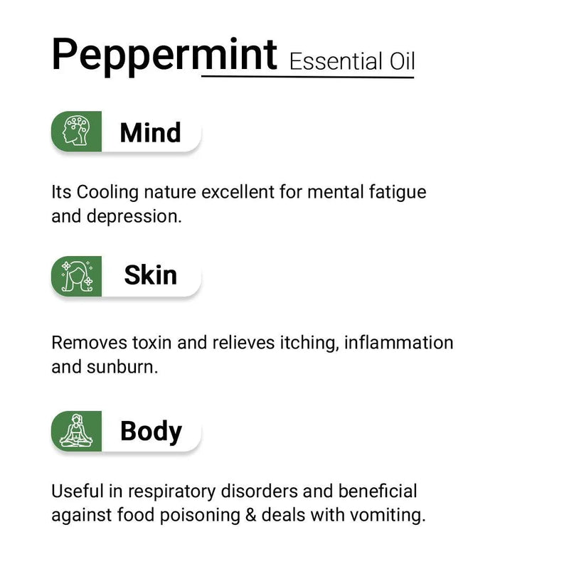 Peppermint Essential Oil Natural Therapeutic Grade, Cooling and Pain Reliving, Decongestant, Stress Relief,10ml - Keya Seth Aromatherapy